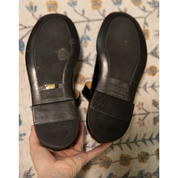 Vintage J. Crew Italian Leather Chunky Mary Jane Loafers Black Petal Cutouts 8 - Picture 10 of 12